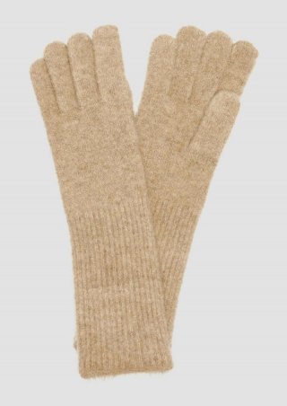 s.Oliver Strickhandschuhe aus Wollmix - hellbraun