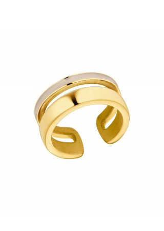 s.Oliver Bicolor-Ring im zweireihigem Design - gold