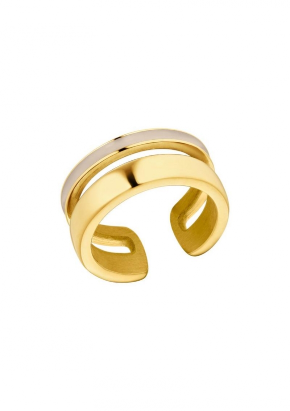 s.Oliver Bicolor-Ring im zweireihigem Design - gold