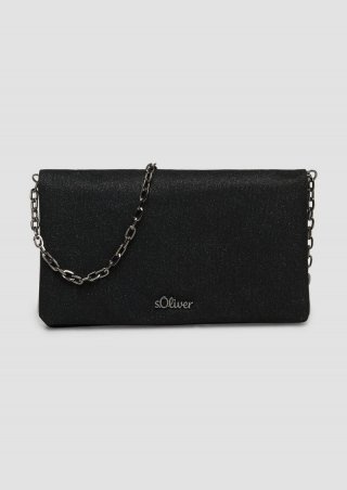 s.Oliver Clutch in schimmernder Optik - schwarz