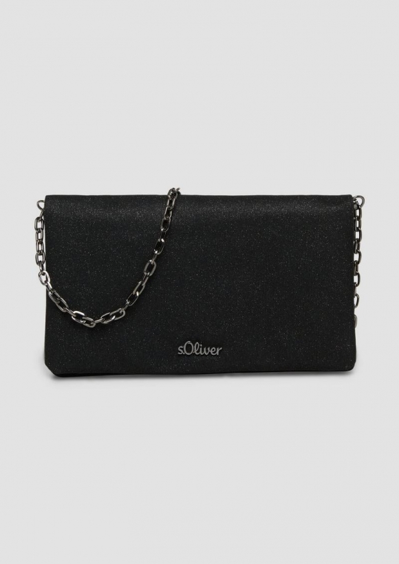 s.Oliver Clutch in schimmernder Optik - schwarz