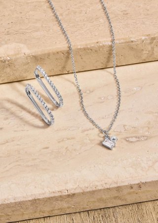 s.Oliver Silber-Kette mit Zirkonia-Anhänger - silber