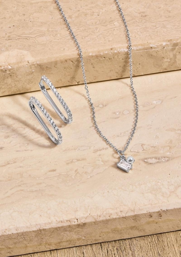 s.Oliver Silber-Kette mit Zirkonia-Anhänger - silber