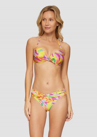s.Oliver Push-Up Bikinitop mit Blumendesign - gelb