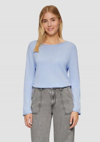 s.Oliver Leichter Feinstrickpullover mit Rollkante - hellblau