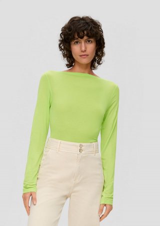 s.Oliver Slim Fit-Longsleeve aus Lyocellmix - limettengrün