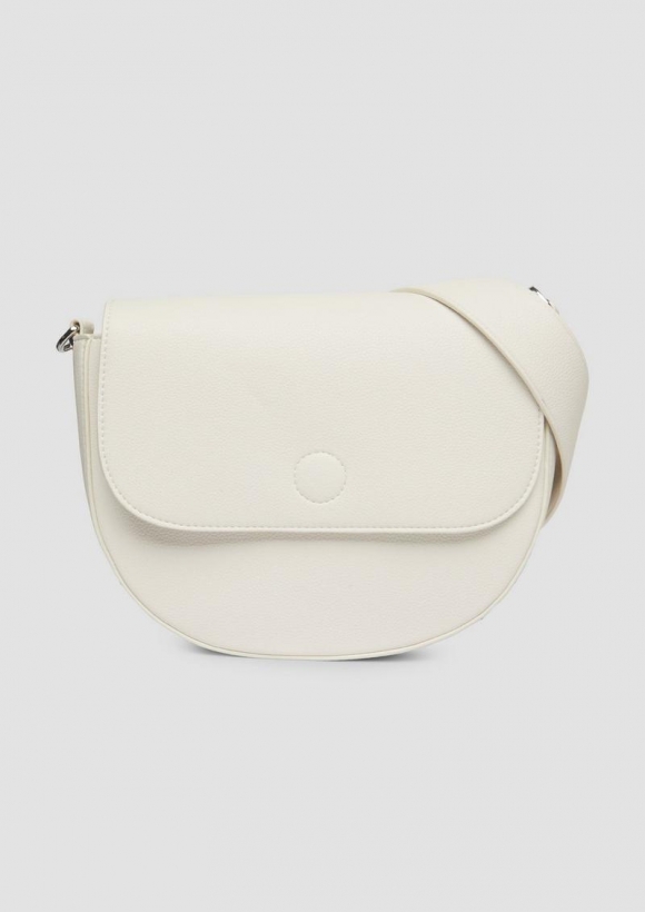 s.Oliver Crossbody-Bag mit Logo-Detail und Überschlag mit Magnetknopf - helles beige