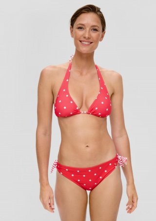 s.Oliver Triangel-Bikinitop mit Polka Dots - preiselbeere