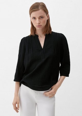 s.Oliver Bluse aus Viskosemix - schwarz