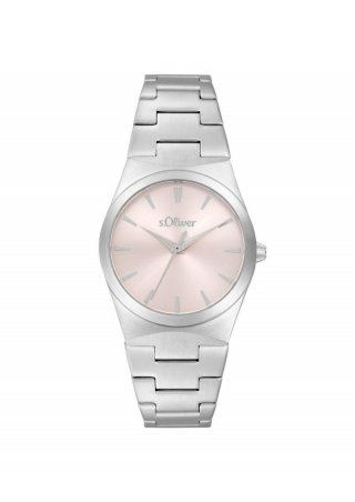s.Oliver Silberne Edelstahl-Armbanduhr - silber