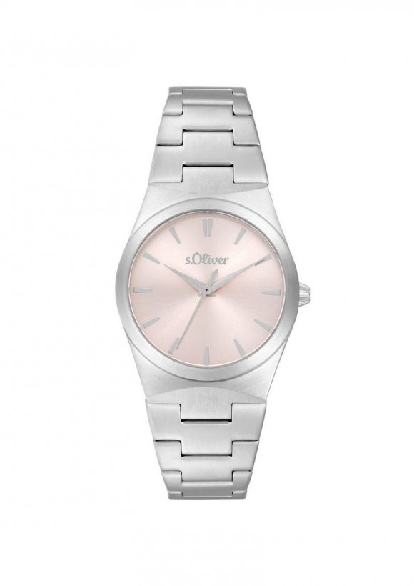 s.Oliver Silberne Edelstahl-Armbanduhr - silber