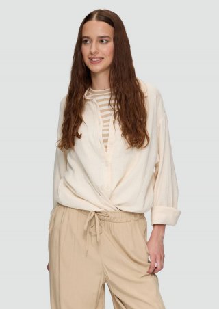 s.Oliver Oversized-Hemdbluse aus Musselin - creme