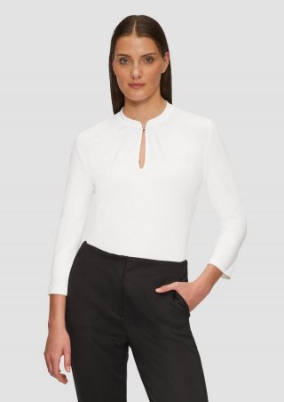 s.Oliver T-Shirt mit 3/4-Arm aus Viskosemix - ecru
