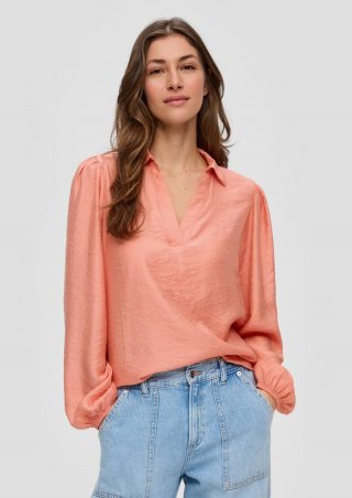 s.Oliver Bluse mit Puffärmel aus Viskosemix - mango