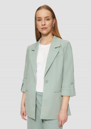 s.Oliver Interlock-Blazer mit Krempelarm - salbeigrün