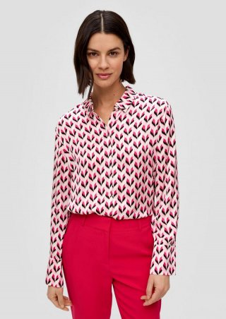 s.Oliver Lange Hemdbluse aus reiner Viskose - zartrosa