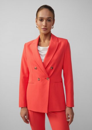 s.Oliver Blazer mit Reverskragen im Slim Fit - korallrot