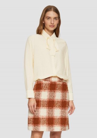 s.Oliver Strukturierte Bluse mit abnehmbarer Schluppe - beige