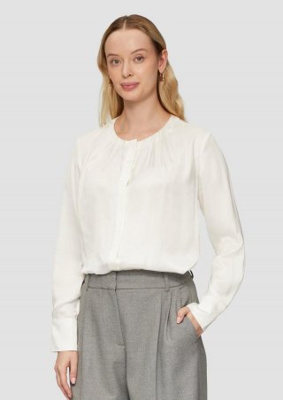 s.Oliver Elegante Bluse mit verdeckter Knopfleiste - ecru