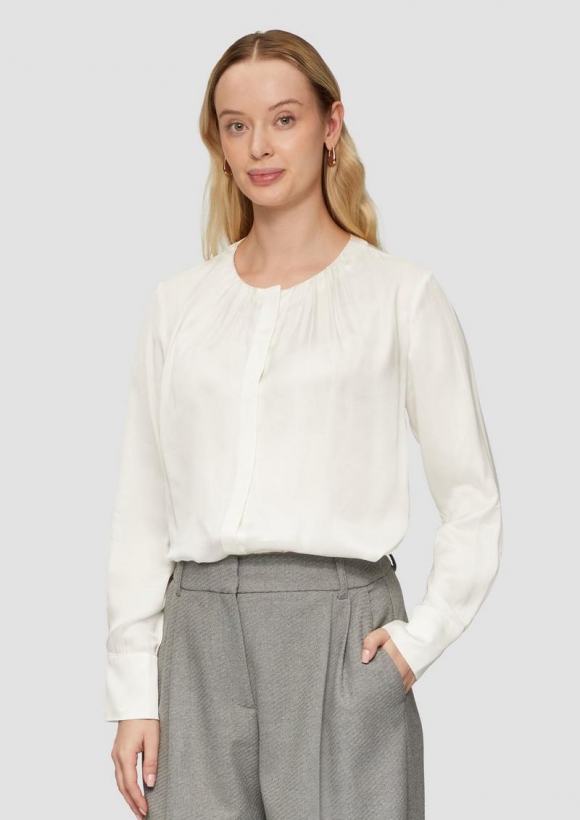 s.Oliver Elegante Bluse mit verdeckter Knopfleiste - ecru
