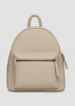 s.Oliver Rucksack in feinem Strukturmuster mit Reißverschlussfach - beige
