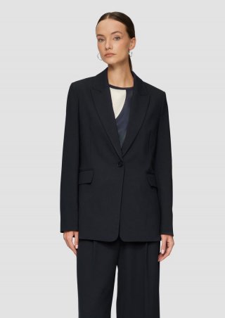 s.Oliver Langer Blazer aus Viskosemix - navy