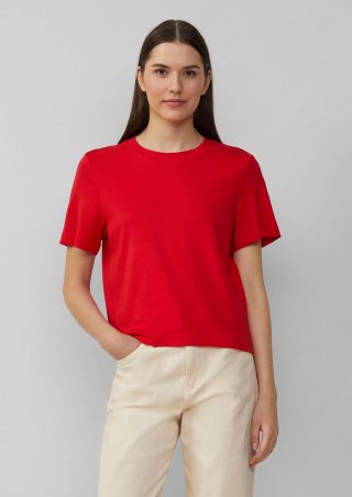 s.Oliver Verkürztes T-Shirt aus Interlockjersey - rot