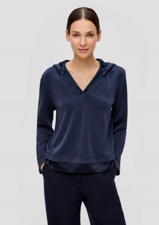 s.Oliver Scuba-Sweatshirt mit Kapuze - navy