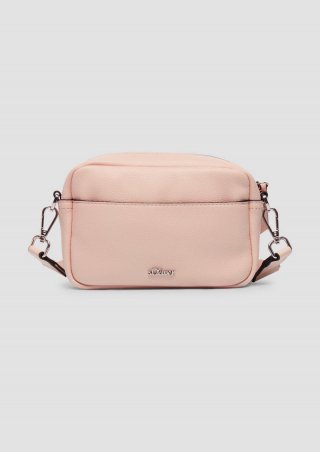 s.Oliver Camera-Bag mit Logo-Schultergurt und Reißverschluss - rosa