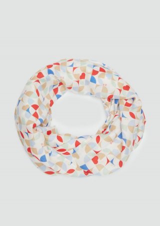 s.Oliver Lässiger Loop Schal aus Viskose mit All-over-Print - ecru