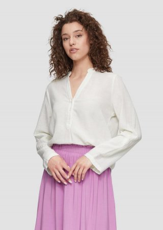s.Oliver Bluse aus Leinenmix - creme