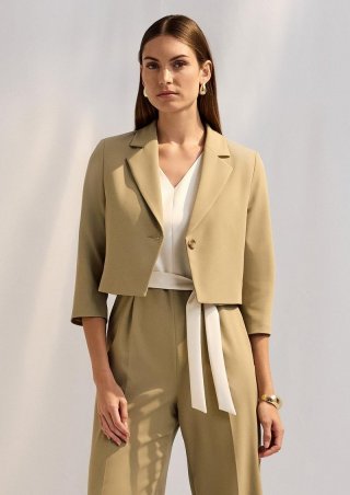 s.Oliver Kurzer Blazer mit 3/4-Ärmeln - olivgrün