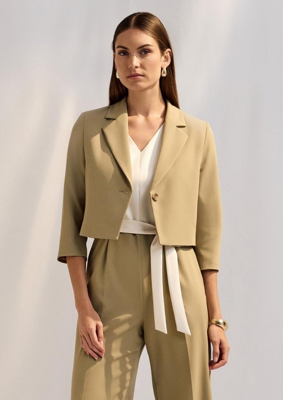 s.Oliver Kurzer Blazer mit 3/4-Ärmeln - olivgrün