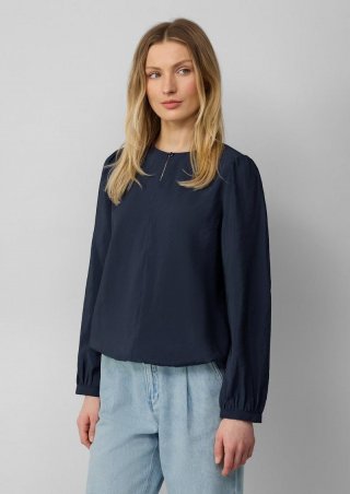 s.Oliver Bluse mit Puffärmeln im O-Shape - navy
