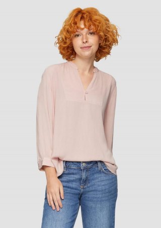 s.Oliver Viskose-Crêpe-Bluse mit 3/4 Arm - perlmuttrosa