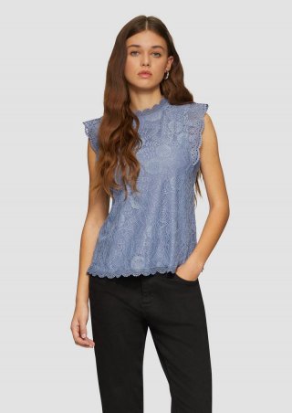 s.Oliver Blusentop aus Spitze - blassblau
