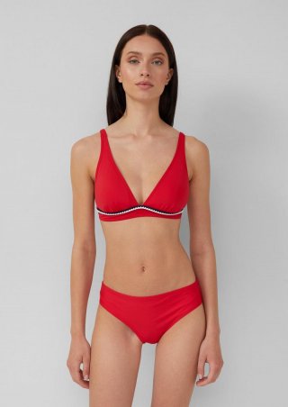 s.Oliver Triangel-Bikini-Top mit Zierborte - rot