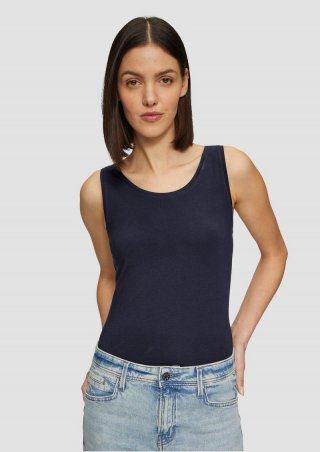 s.Oliver Schmal geschnittenes Tanktop aus Baumwollmix - navy
