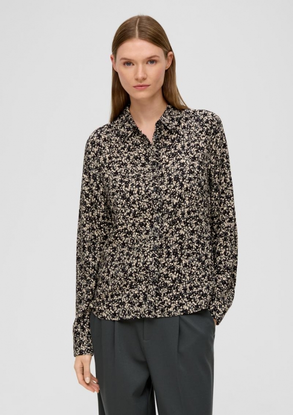 s.Oliver Hemdbluse aus Viskose - olivgrün