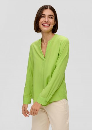 s.Oliver Viskosebluse mit Tunika-Ausschnitt - limettengrün