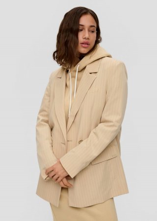 s.Oliver Oversized Blazer mit Nadelstreifen - beige