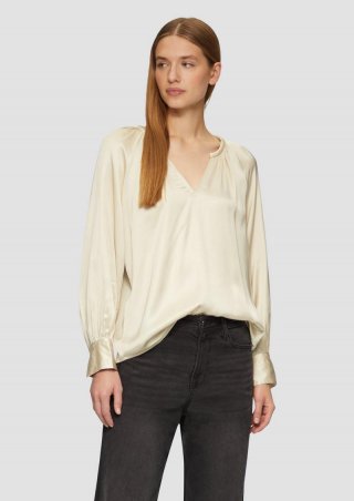 s.Oliver Satinbluse im Relaxed Fit - beige