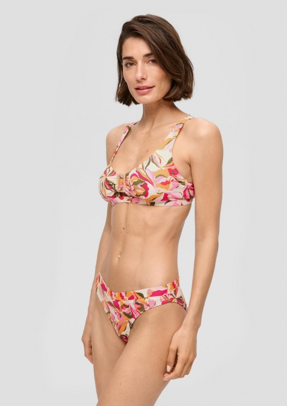 s.Oliver Bikinihose mit Bund in V-Form - creme