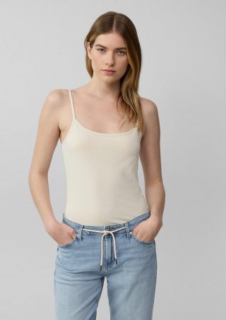 s.Oliver Slim-Fit-Top aus Baumwollmix mit verstellbaren Spaghettiträgern - natur