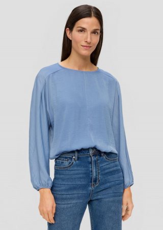 s.Oliver Satinbluse im Loose Fit - blassblau