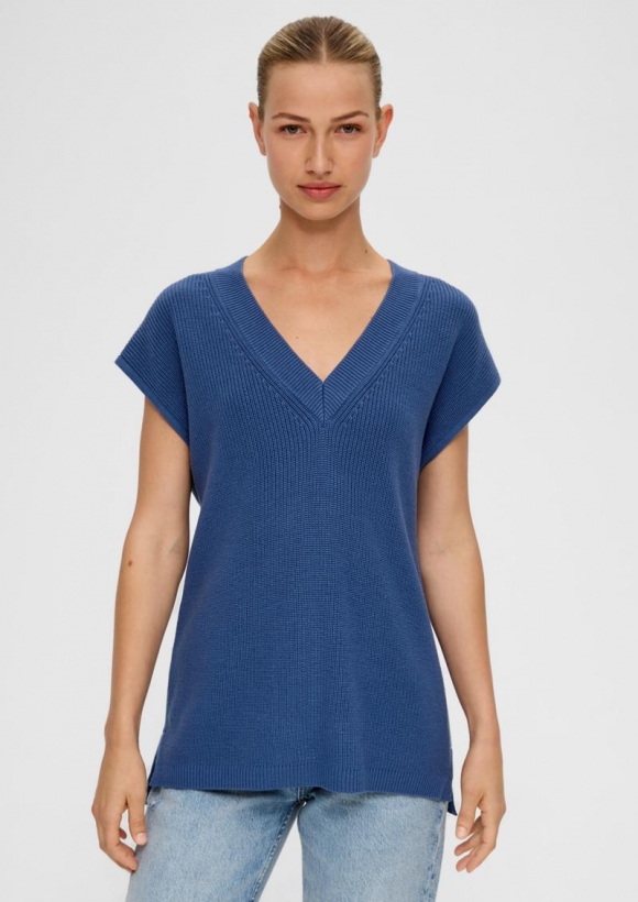 s.Oliver Pullunder aus Baumwollmix - blau
