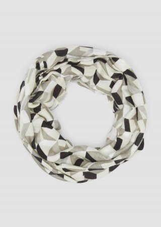 s.Oliver Loop-Schal mit All-over-Grafikprint - karamell