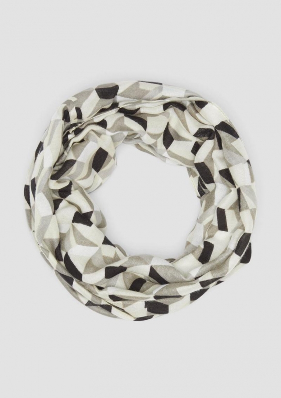 s.Oliver Loop-Schal mit All-over-Grafikprint - karamell
