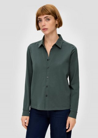 s.Oliver Bluse aus Baumwollstretch - olivgrün
