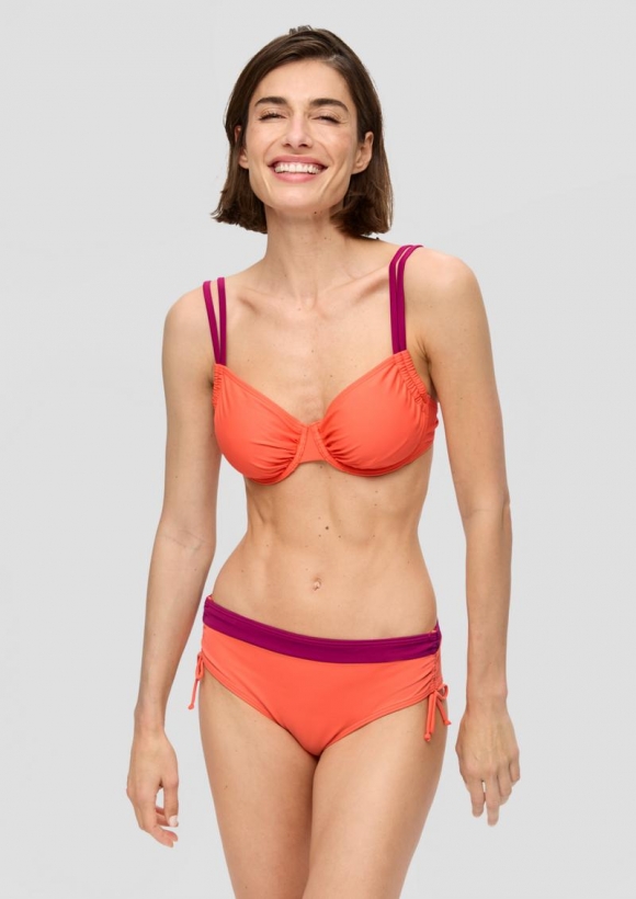 s.Oliver Bügel-Bikini-Top mit Colour-Blocking - orange